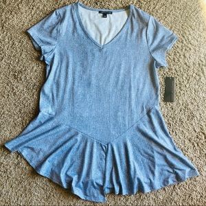 NWT Blue Peplum V-Neck top